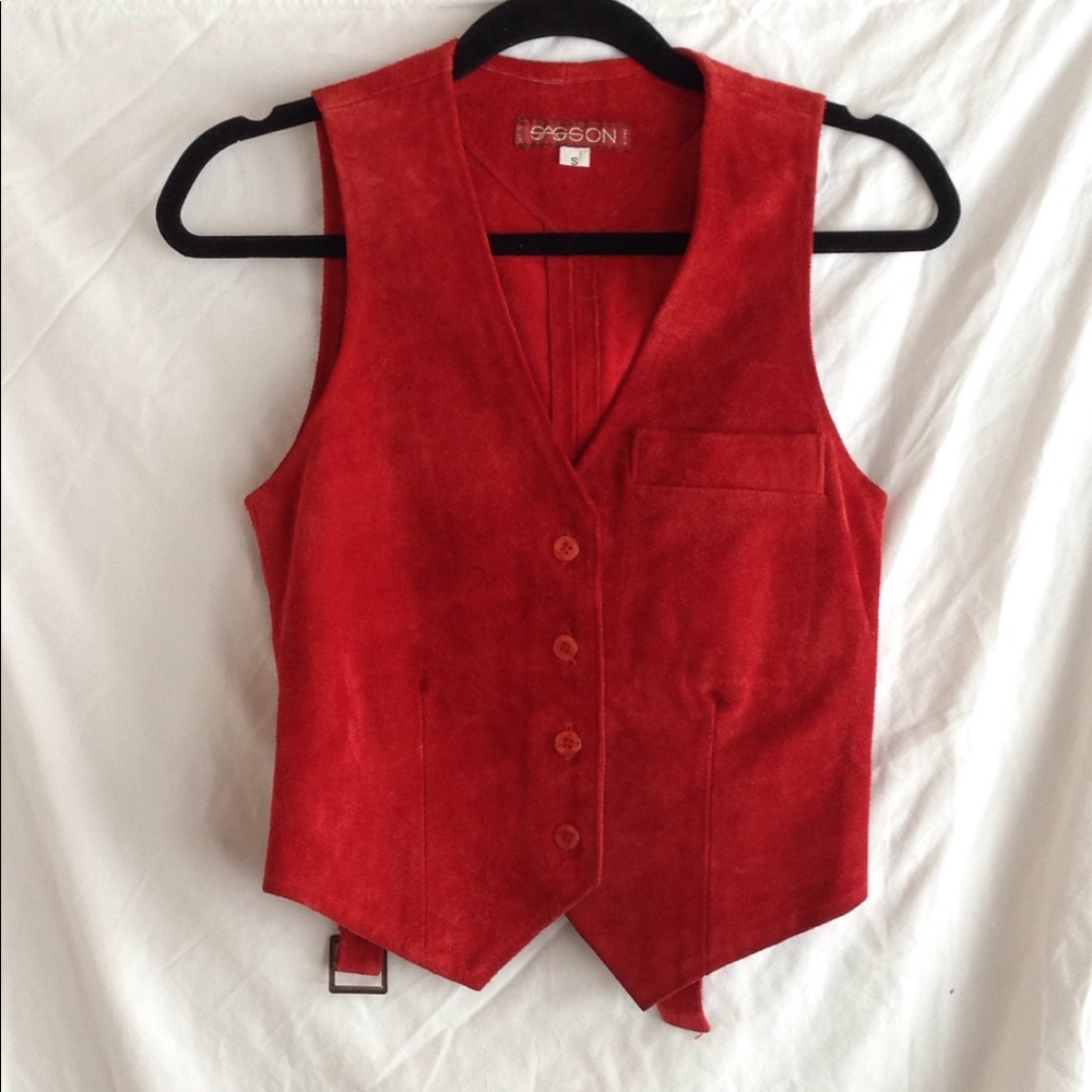 Vintage red suede vest